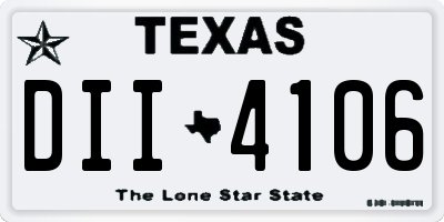TX license plate DII4106