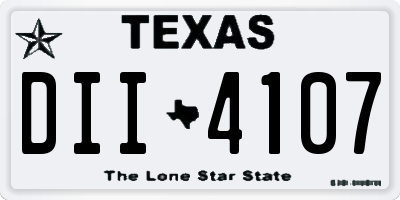 TX license plate DII4107