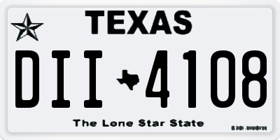 TX license plate DII4108