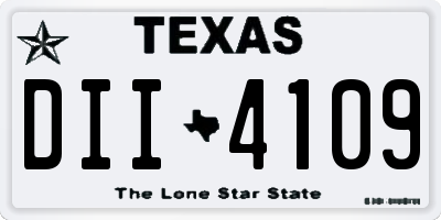 TX license plate DII4109
