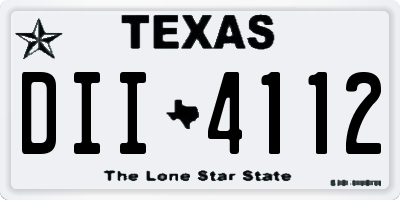 TX license plate DII4112