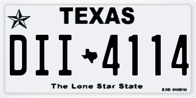 TX license plate DII4114
