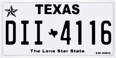 TX license plate DII4116