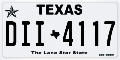 TX license plate DII4117
