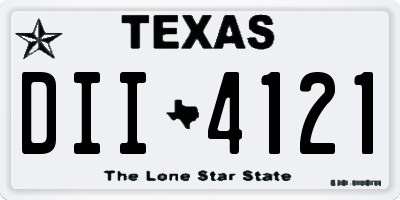 TX license plate DII4121