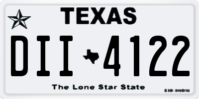 TX license plate DII4122