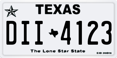 TX license plate DII4123