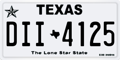 TX license plate DII4125