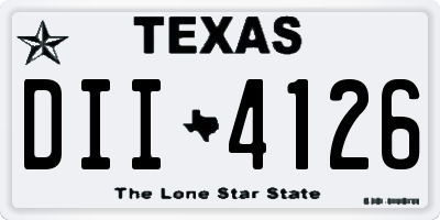 TX license plate DII4126