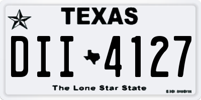 TX license plate DII4127