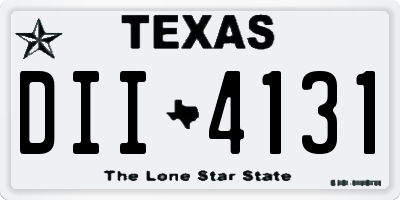 TX license plate DII4131
