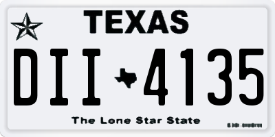 TX license plate DII4135