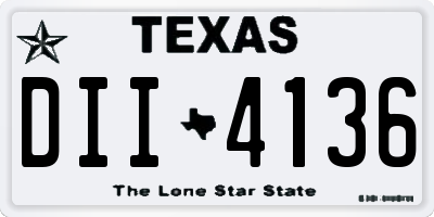 TX license plate DII4136