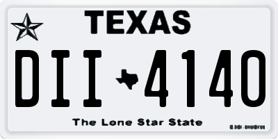 TX license plate DII4140