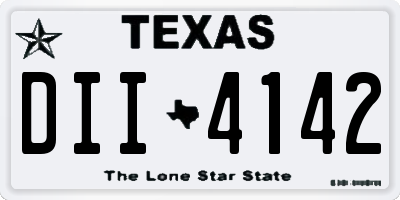 TX license plate DII4142