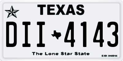 TX license plate DII4143