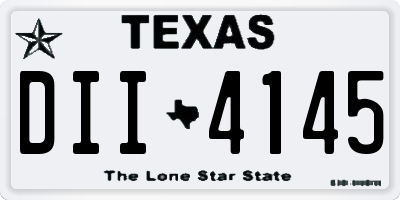TX license plate DII4145