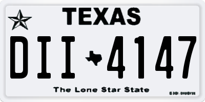 TX license plate DII4147