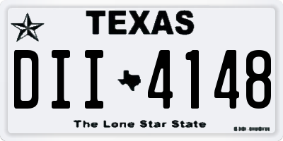 TX license plate DII4148