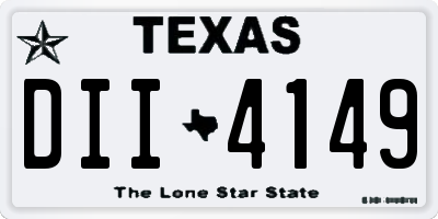 TX license plate DII4149