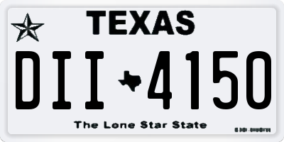 TX license plate DII4150