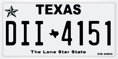 TX license plate DII4151