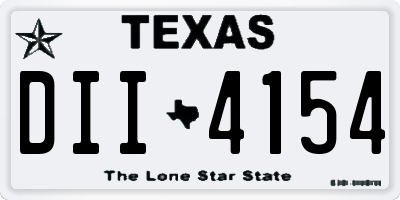 TX license plate DII4154
