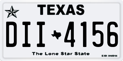 TX license plate DII4156