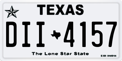 TX license plate DII4157