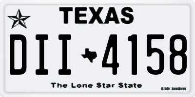 TX license plate DII4158