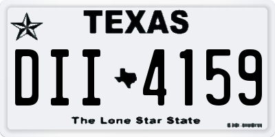 TX license plate DII4159