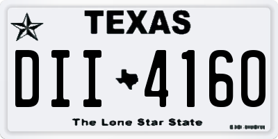 TX license plate DII4160