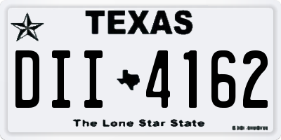 TX license plate DII4162