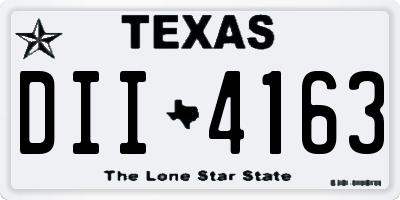TX license plate DII4163