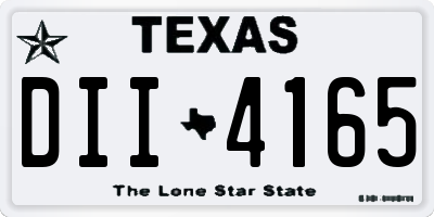 TX license plate DII4165
