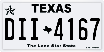 TX license plate DII4167