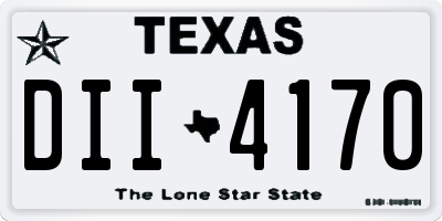 TX license plate DII4170