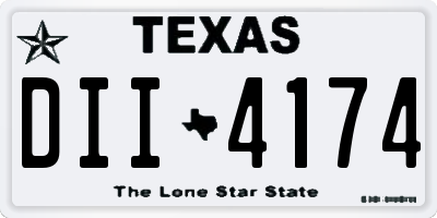 TX license plate DII4174