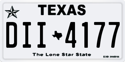 TX license plate DII4177