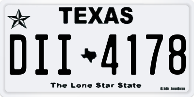 TX license plate DII4178