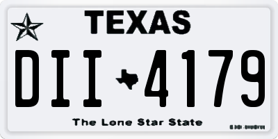 TX license plate DII4179