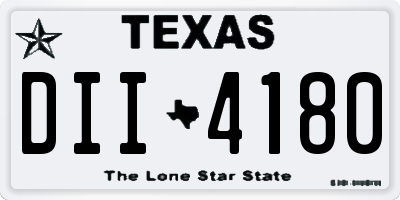 TX license plate DII4180