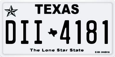 TX license plate DII4181