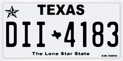 TX license plate DII4183