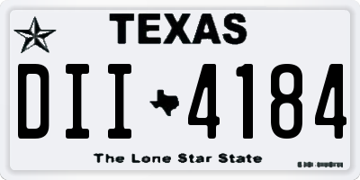TX license plate DII4184