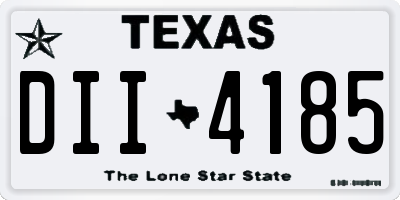 TX license plate DII4185