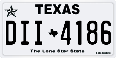TX license plate DII4186