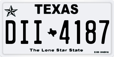 TX license plate DII4187
