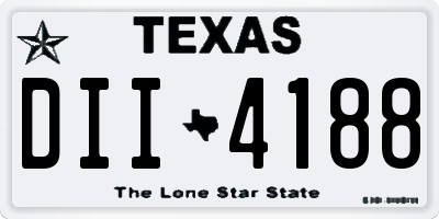 TX license plate DII4188