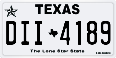 TX license plate DII4189